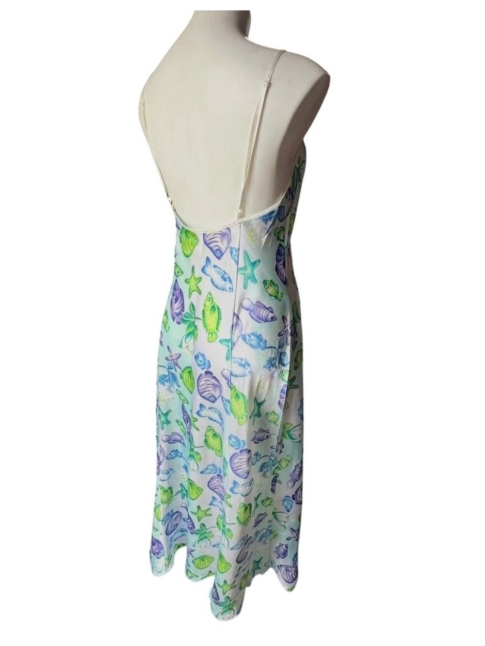 Victorias Secret Slip Dress Women's Size M Satin Blue Green Purple Adj. Straps - Picture 8 of 12